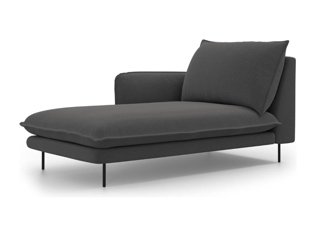 Elariva - Left-facing chaise longue in dark grey structural fabric - 170x110x95cm NJNK24125