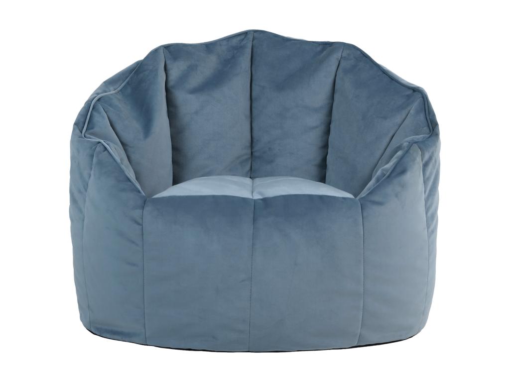 Zensova POEX33229 Mineral Blue Velvet Pouf Chair