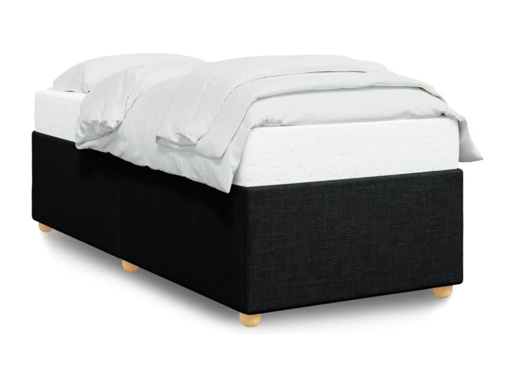 Black bed frame without mattress, 80x200 cm, fabric, UESP21818
