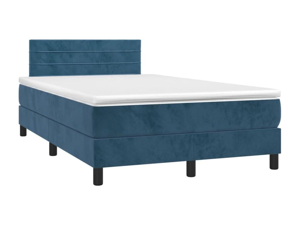 Bed base with dark blue LED mattress 120x190 cm KVPO39787