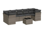 8-piece garden furniture set with grey resin wicker cushions HAUM12153