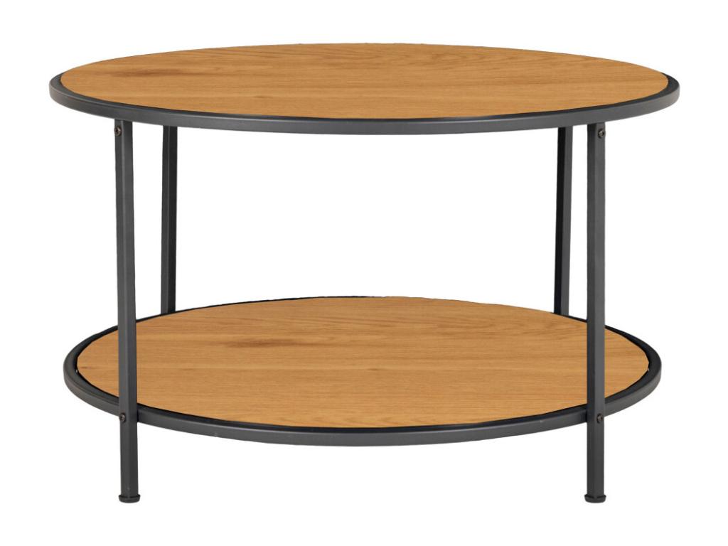 Lumenao - Round coffee table in wood and metal 80cm - Light wood NZEE04551