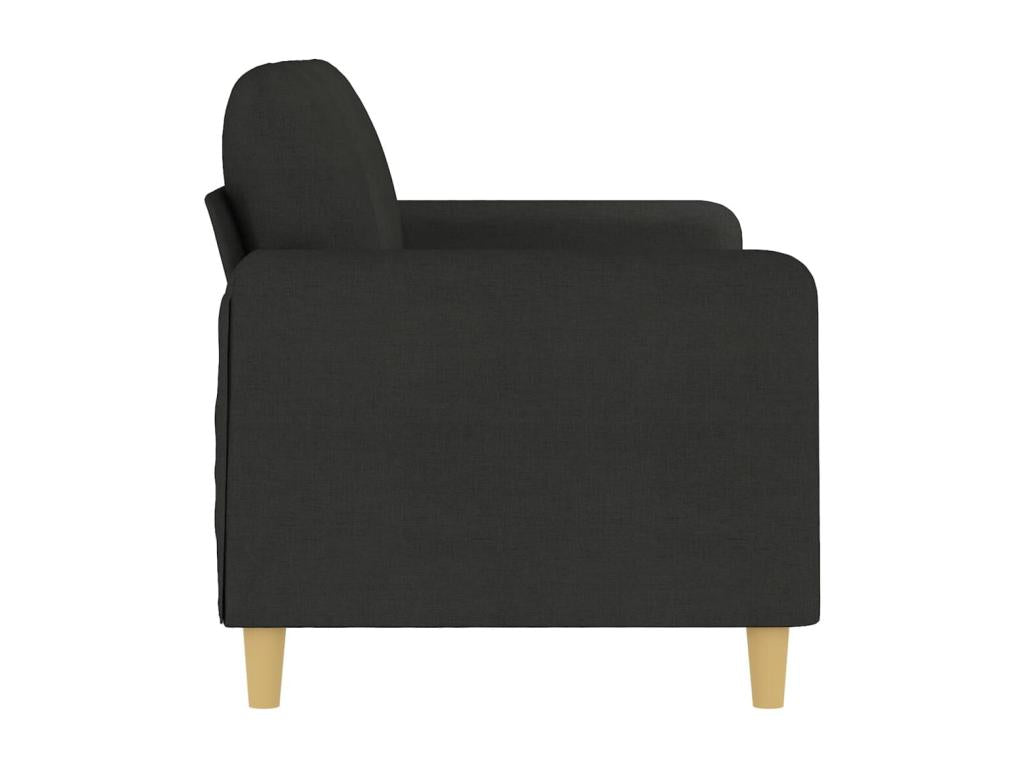 2-seater sofa, black, 140 cm, fabric, MDJE35442