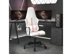 Pink and white faux leather massage gaming chair SWFC80551