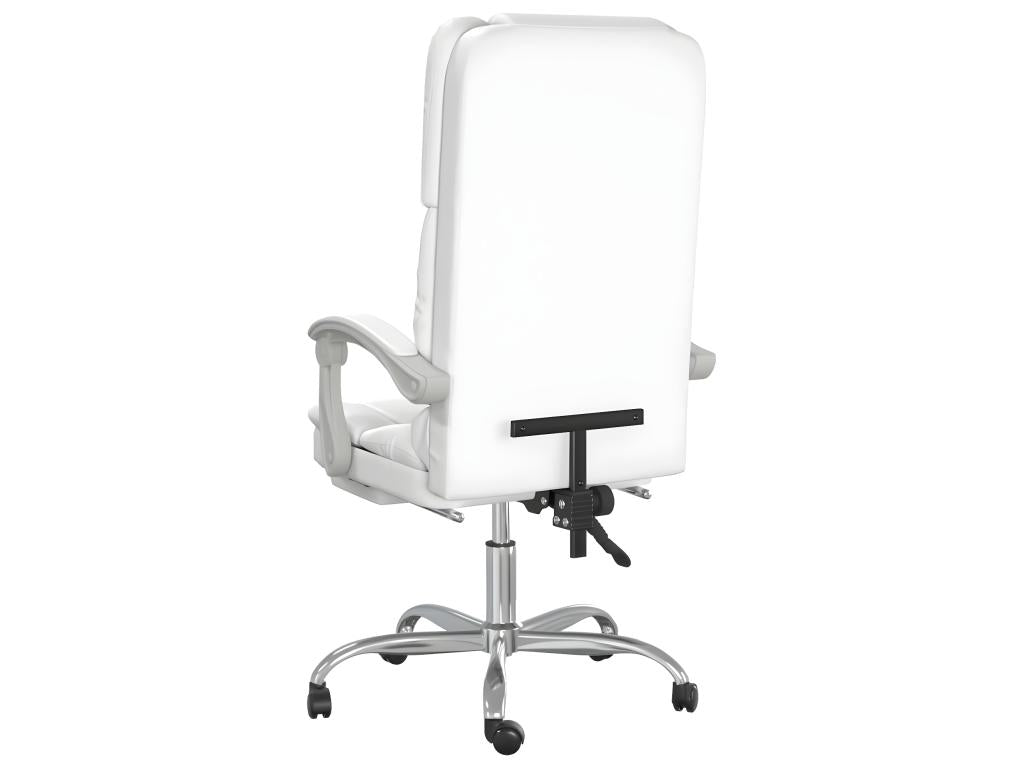 White Faux Leather Reclining Office Massage Chair TFCK26517