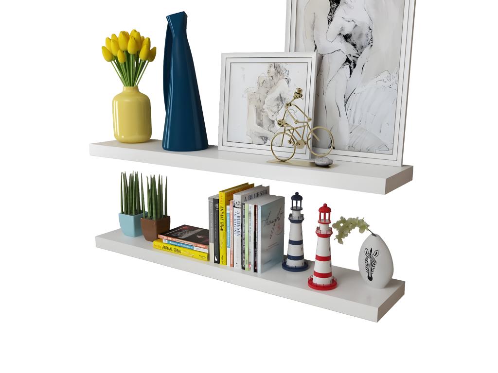 wall shelves 4 pcs White 100 cm ZJMV26583