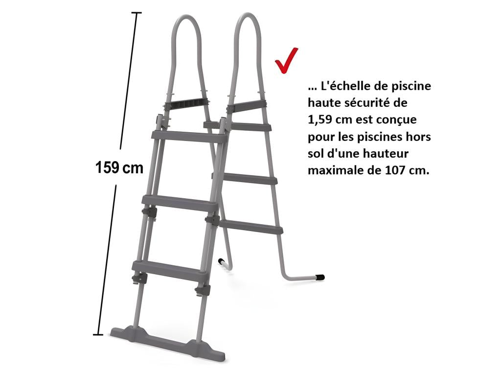 Elariva Garden 00091 Double Pool Ladder 107 cm - Elariva Above Ground Pool Accessory 2x3 Steps FJPQ18134