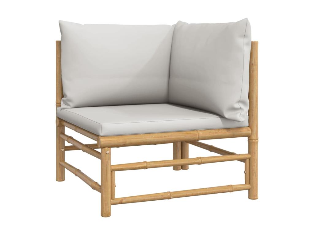 6-piece garden furniture set with light grey cushions Zensova AAEA92514