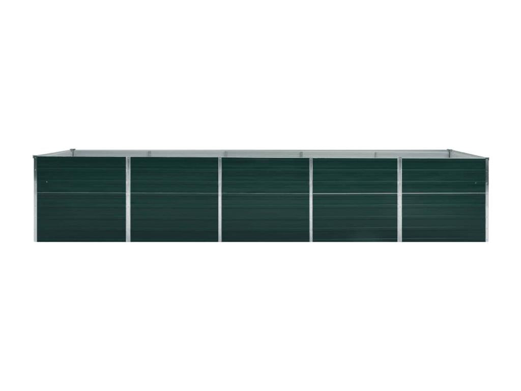 Raised garden bed, galvanized steel, 400x80x77 cm, green, QIFD47477