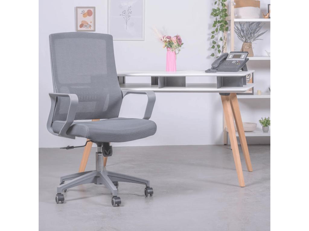 Ergonomic adjustable office chair in breathable mesh with grey finish - Mesh - Dark Grey VJDP89605