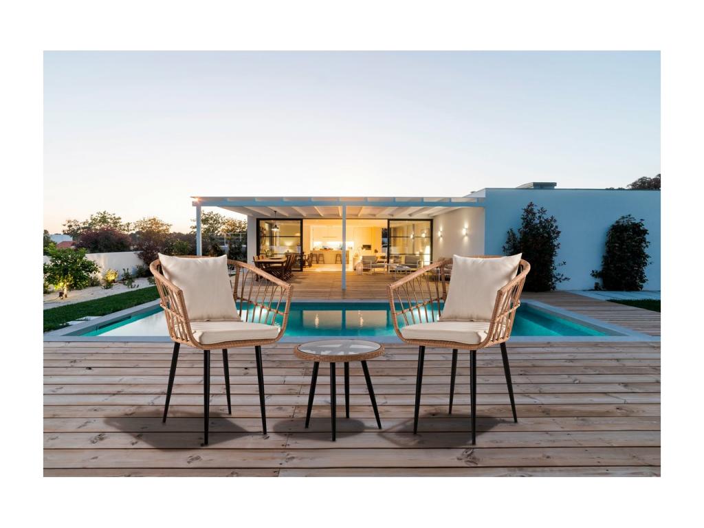 Zensova rattan garden furniture set - 2 seats - Brown FMXW37260