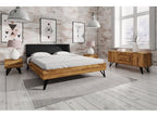 Zensova - Bed with upholstered headboard 160x200 in natural oiled wild oak VMMD58696