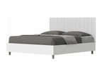 Storage bed 160x190 white ash structure headboard white imitation leather Lumenao GDUX12678