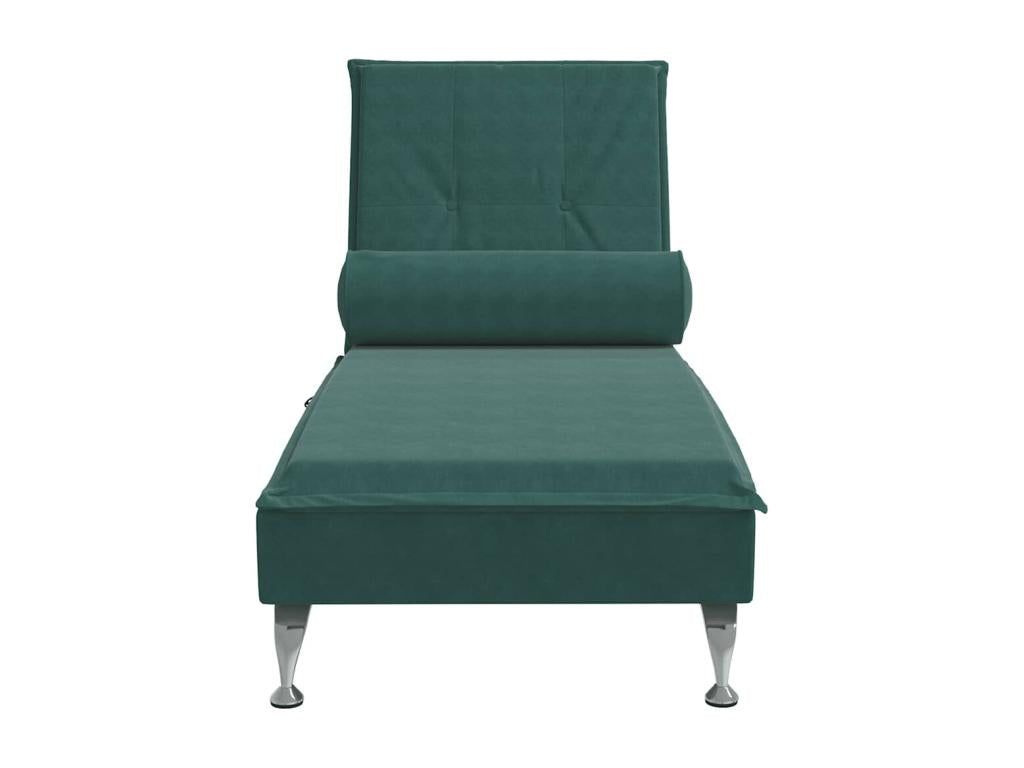 Zensova Premium - Massage lounge chair with dark green velvet bolster OAMU11159
