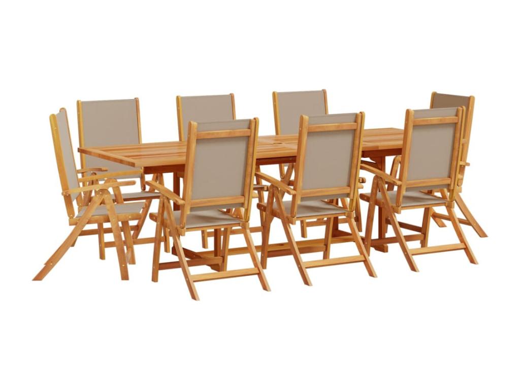 Zensova 9-piece garden dining set, solid Zensova EYNH81506