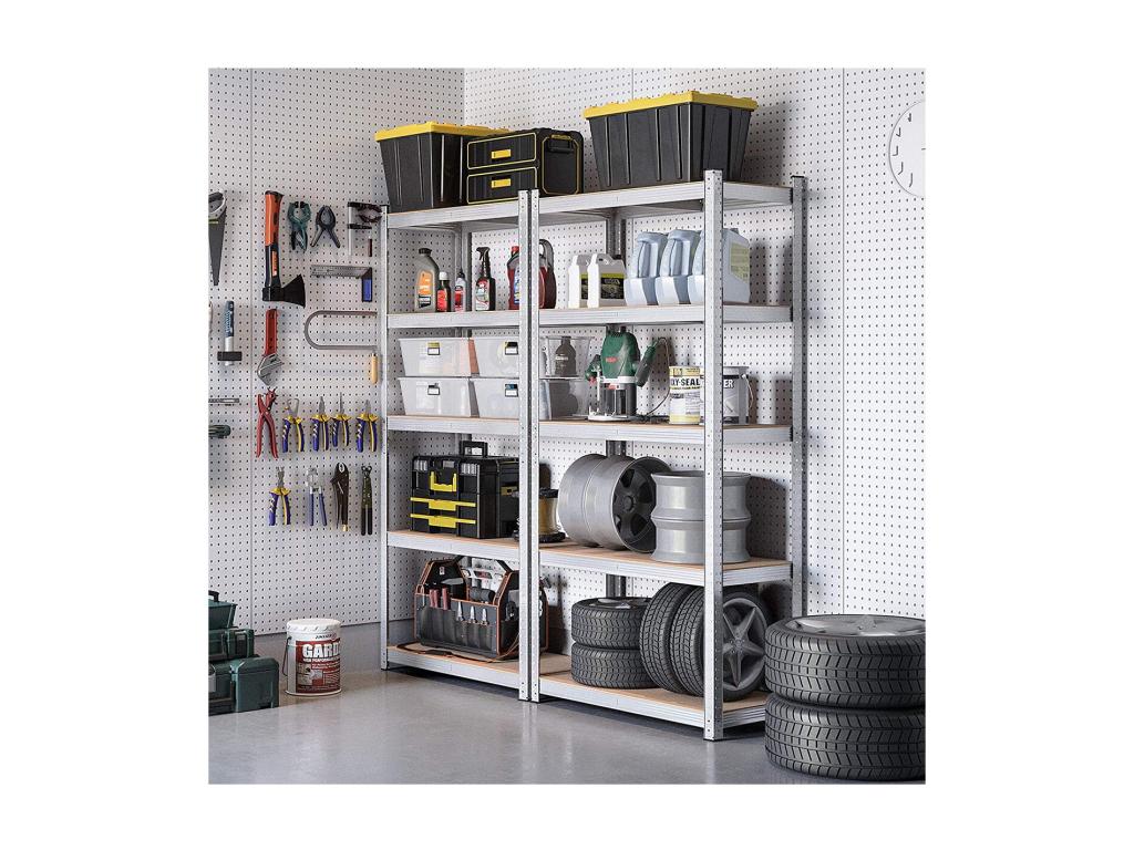 Set of two 5-tier shelves with adjustable shelves - H180 cm XIVC20808