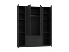 Wardrobe with mirrored slats and 3 drawers - 200 cm - Zensova / oak Zensova ZCUT50501