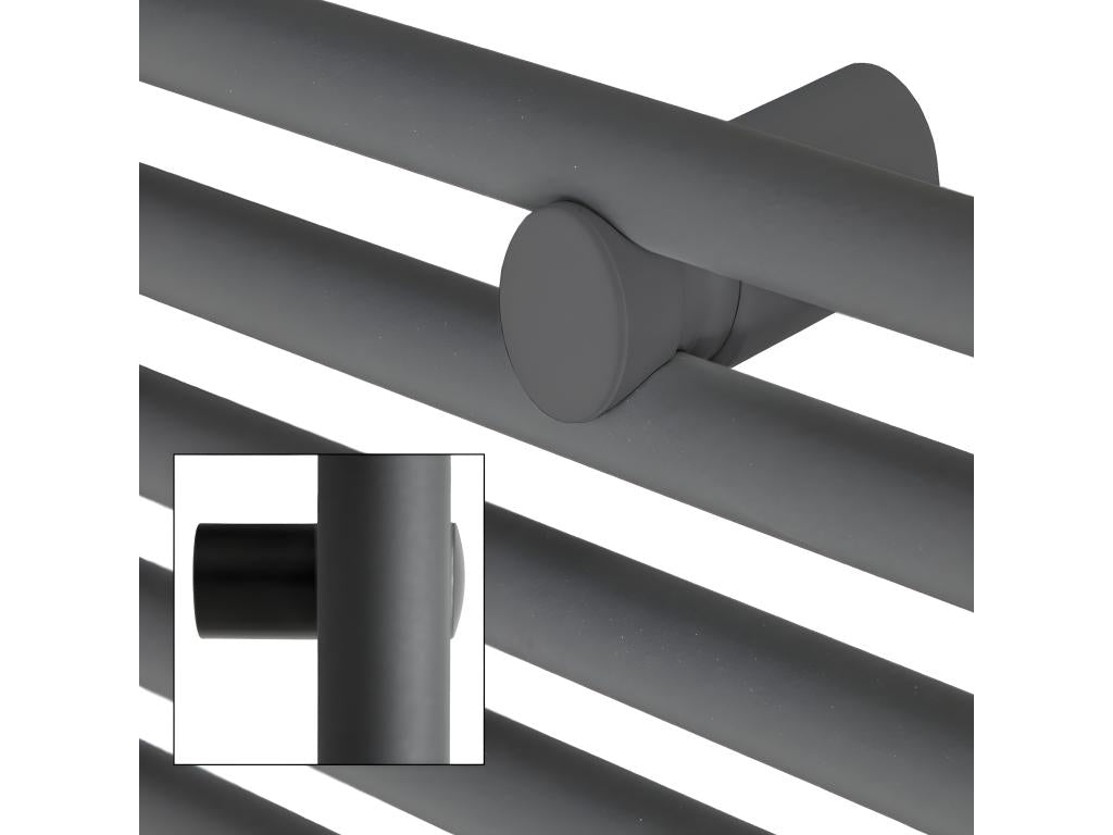 Zensova bathroom radiator with central connection and towel warmer, anthracite, IZGH40798