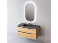 Zensova porcelain stoneware bathroom vanity unit with 2 drawers, 80cm wide x 54cm high x 45cm deep, light oak finish, Zensova QPXZ87975
