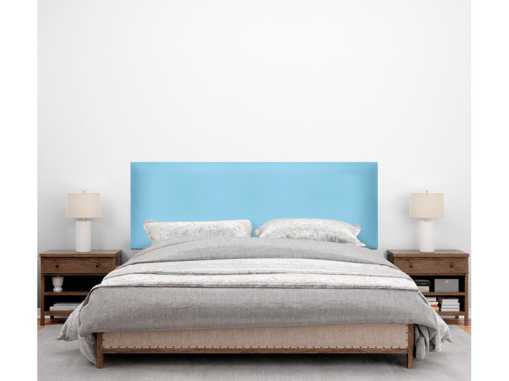 Zensova Smooth Faux Leather Headboard 160x105cm with Legs for 150/160cm Beds - Sky Blue QNTG15920