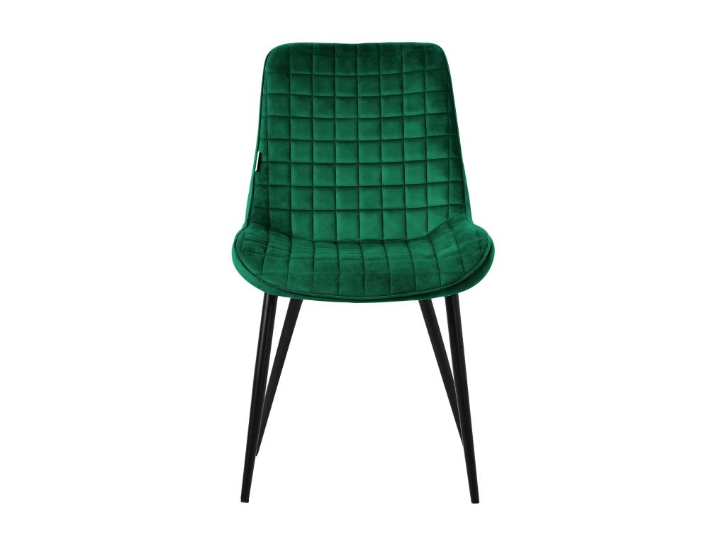 Set of 6 upholstered dining/kitchen chairs in dark green velvet QSDQ84791