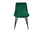 Set of 6 upholstered dining/kitchen chairs in dark green velvet QSDQ84791
