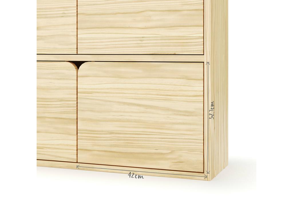 Zensova HOWT57196 8-Door Solid Wood Bookshelf