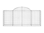 Arched gabion baskets, 14 pieces, 200x50x80/100 cm, galvanized iron THLP12119
