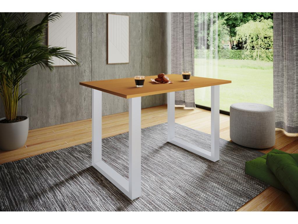 Elariva Premium Wooden Kitchen Table Dining Table U-Shaped Table White 80 - 110 - Beech JMMD78353