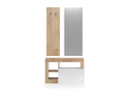 3-piece set with small wall-mounted coat rack and mirror Zensova - H165 cm JKAV53998