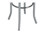Elariva - Chrome Steel and White Faux Leather Stool URGU88804