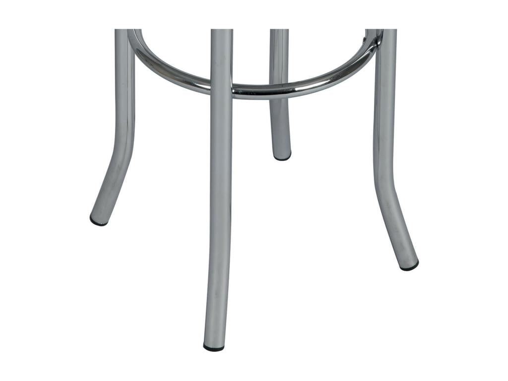 Elariva - Chrome Steel and White Faux Leather Stool URGU88804