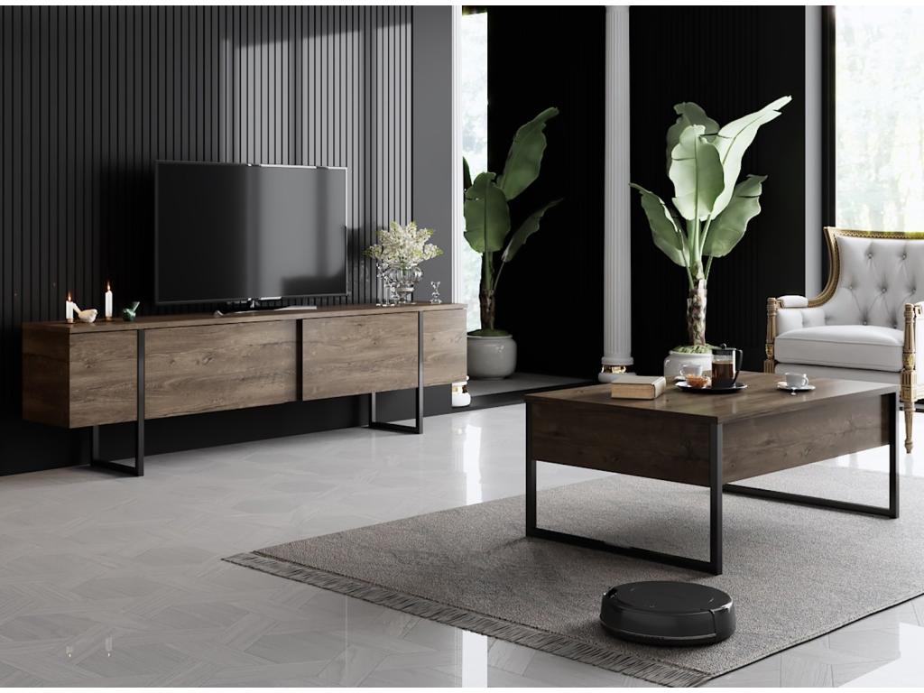 Zensova Coffee Table 60x90cm Metal Zensova and Anthracite Wood NAMG21797