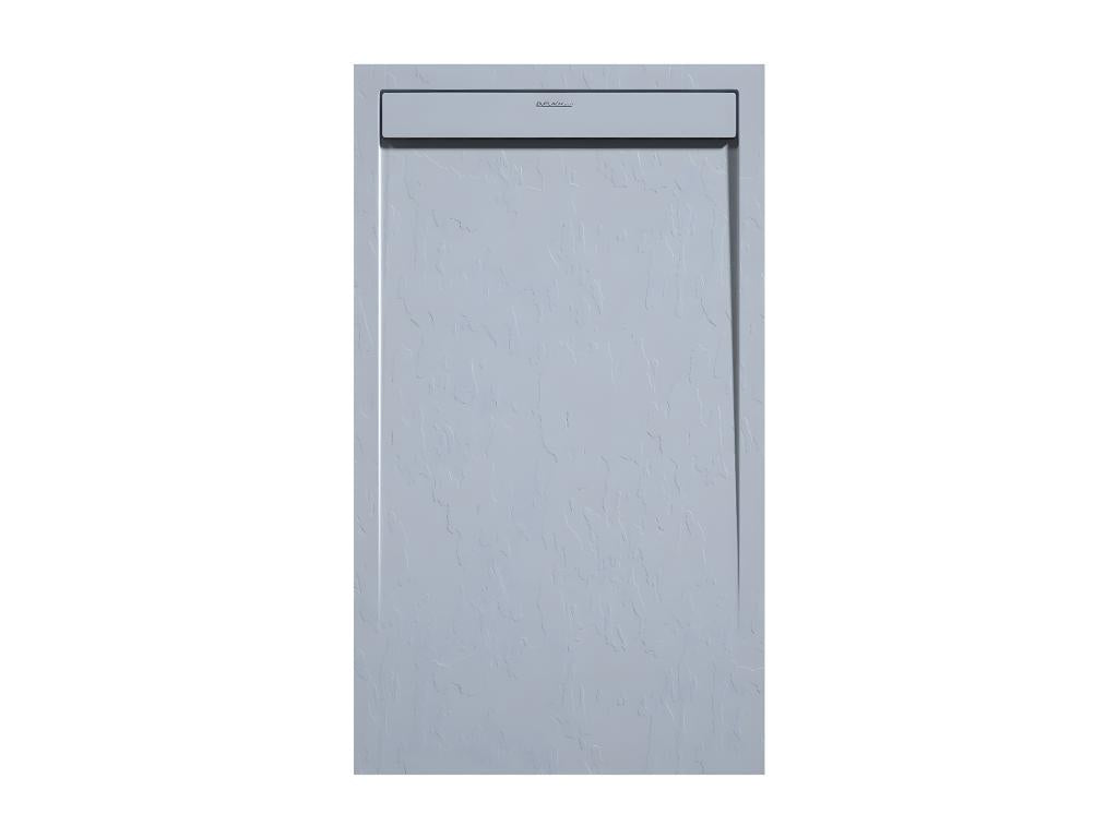 Grey shower tray with slate finish and coloured grate - 200x90 cm HGBV62009
