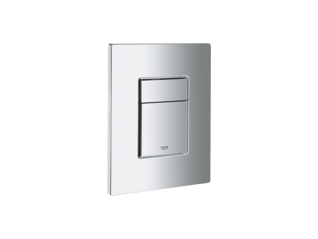 Zensova rimless toilet pack with seat, Zensova concealed cistern, square chrome flush plate LGII23779