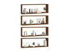 4-piece cubic wall shelves, brown oak, 80x15x26.5 cm, NRSD71401