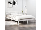 Bed frame White Solid pine wood 140x190 cm HBTW81499