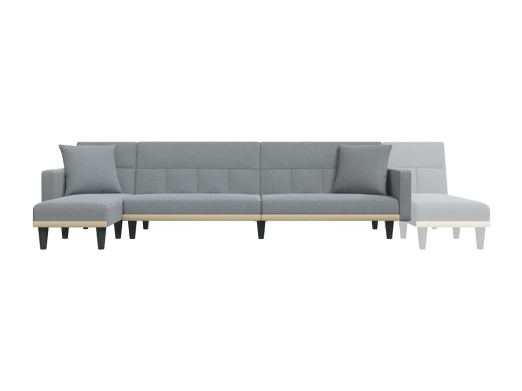 Light grey L-shaped sofa bed 275x140x70 cm Zensova QWIW71811