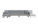 Light grey L-shaped sofa bed 275x140x70 cm Zensova QWIW71811