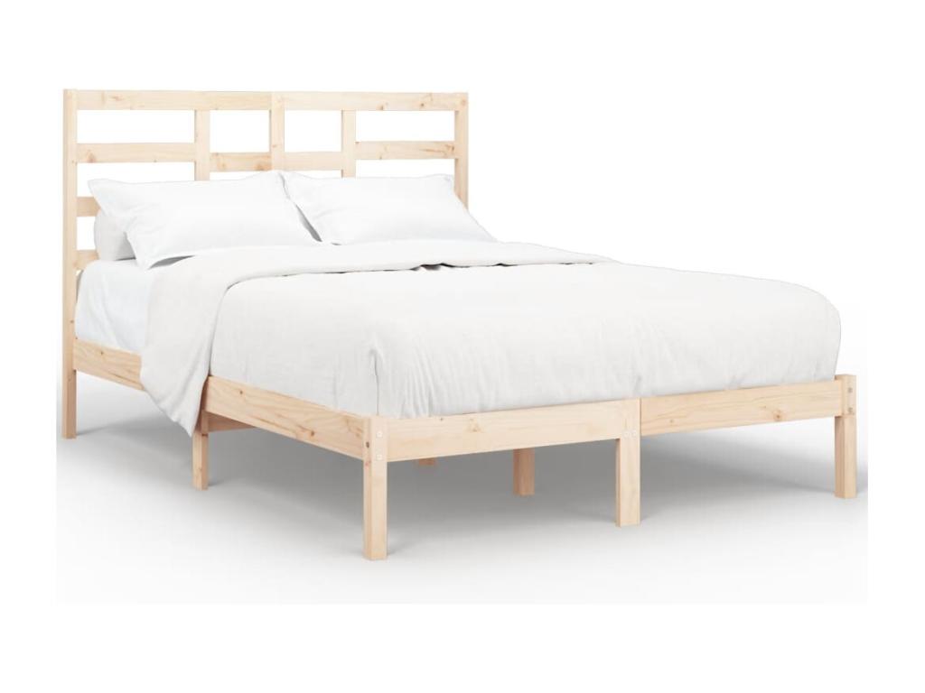 Solid wood bed frame without mattress, 140x200 cm, VGBO98395