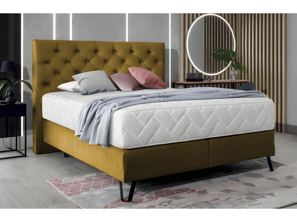 Zensova bed set with mattress - copper velvet - 160x200 cm - Zensova EKTJ48653