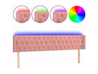 Pink LED Headboard 183x16x78/88 cm Velvet VEYT01866
