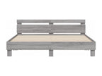 Lysvia bed frame with headboard and LED lighting, grey, 180x200 cm, HAWD46728