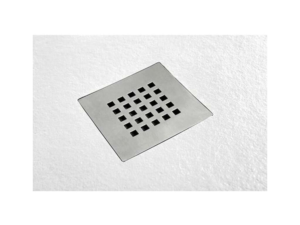 70x100 cm Slim White Shower Tray in Synthetic Resin and Marble Powder with Free Drain QPZZ89872