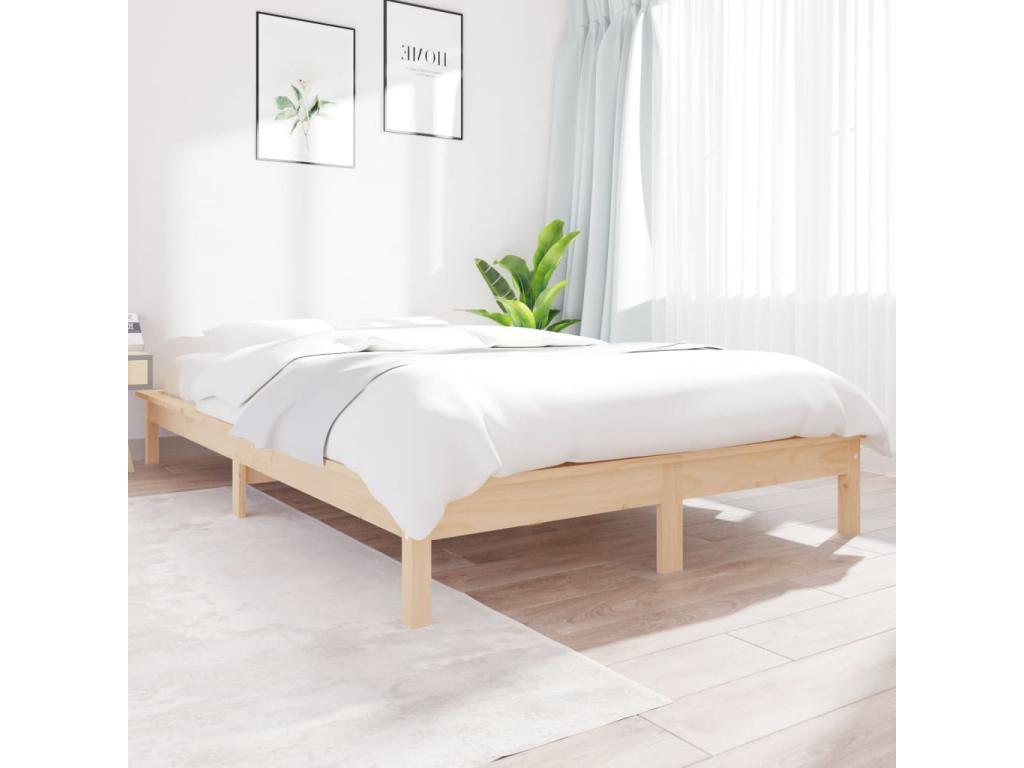 Bed frame 150x200 cm Solid pine wood Extra large KFAA32118