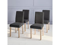 Set of 4 chairs - Zensova - Zensova chairs - cerused wood legs - dark grey KEGC35198