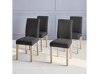 Set of 4 chairs - Zensova - Zensova chairs - cerused wood legs - dark grey KEGC35198