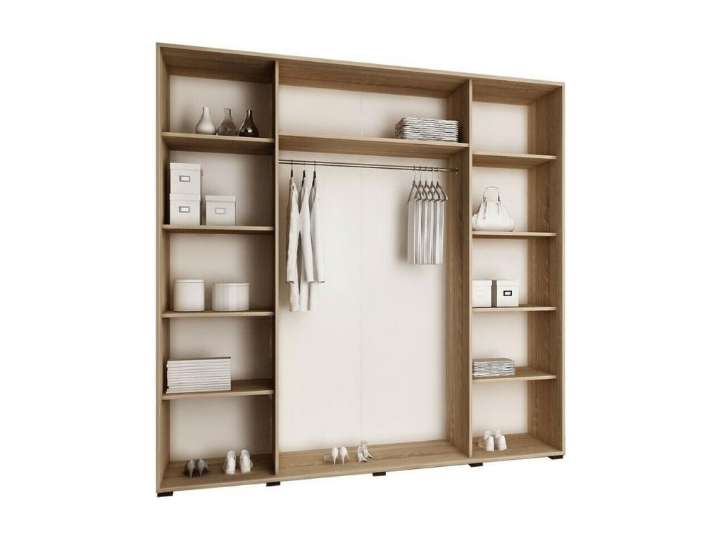 Zensova 107 Wardrobe, Dark Oak, 200x200x62cm, Sliding Wardrobe Doors, VRYI54290