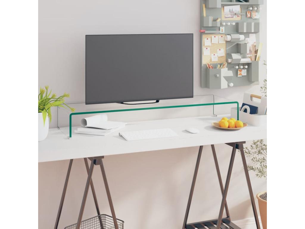 TV stand/monitor stand 100x30x13 cm clear glass LFBA33174