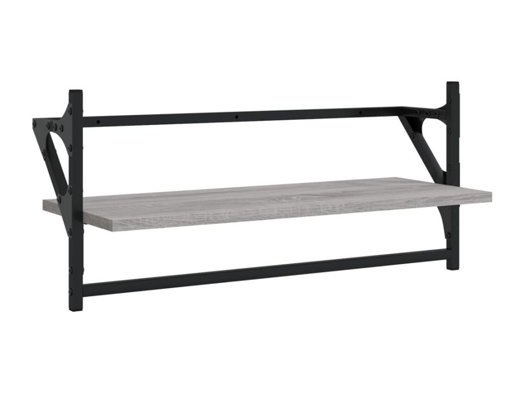 Zensova 4-piece wall shelf set with bars, grey XWPQ91104